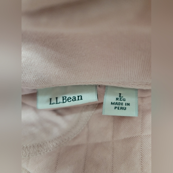 L.L. Bean Women's Quilted Quarter-Zip Pullover Sweatshirt Pink Size Large - Picture 9 of 13
